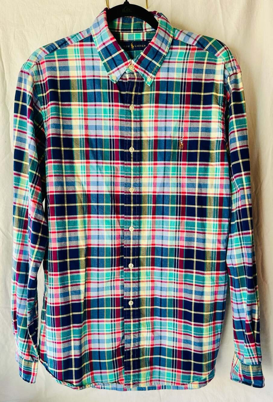 Ralph Lauren Men's Long Sleeve Multicolor Plaid Button Down Shirt Size L